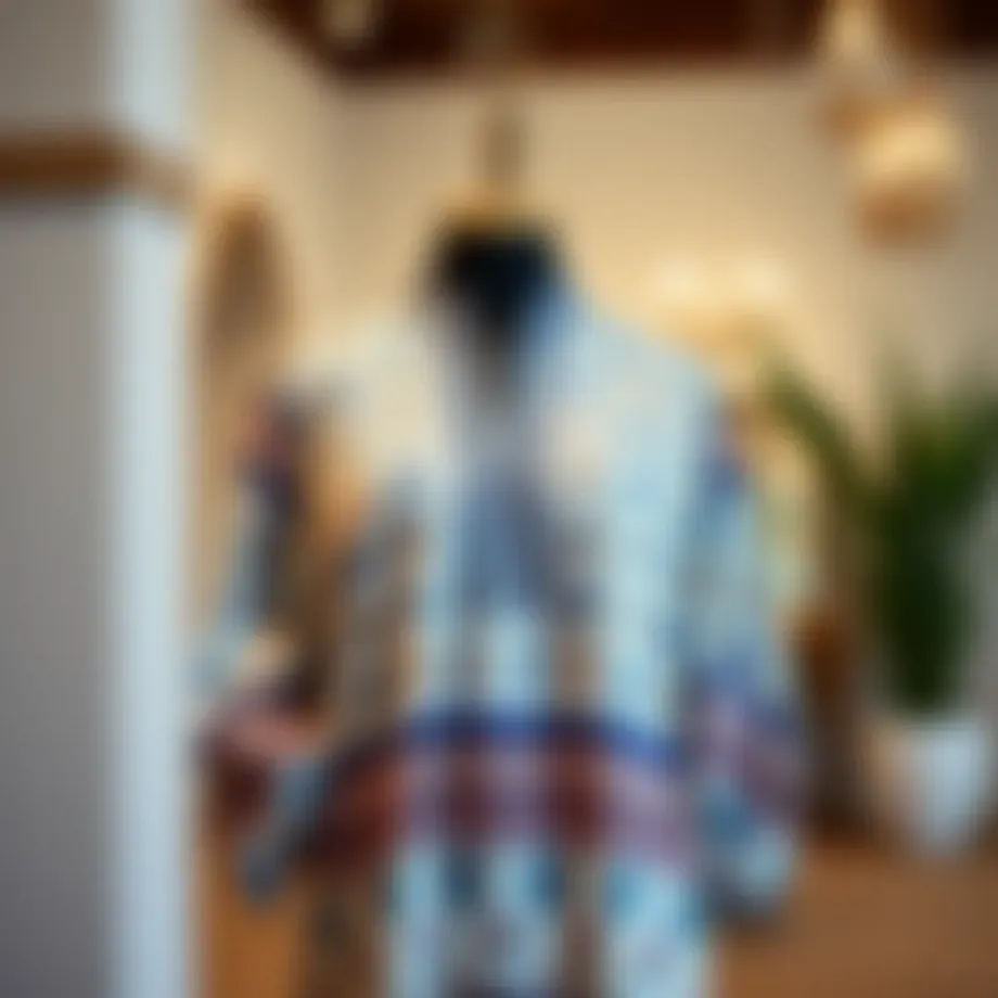 Elegant patterned tunic displayed in a stylish setting