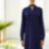 Elegant straight tunic showcased in a bright setting