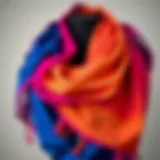 Elegantly draped solid color shawl showcasing a vibrant hue