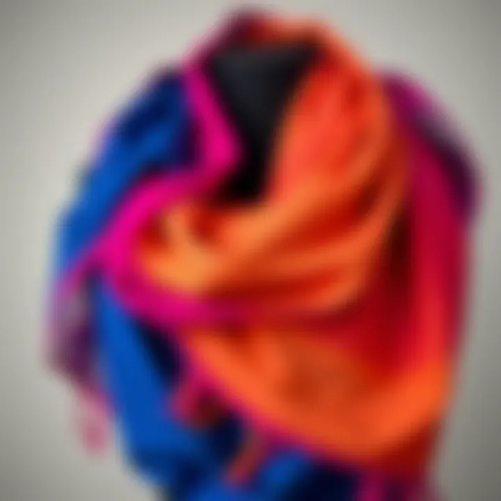 Elegantly draped solid color shawl showcasing a vibrant hue