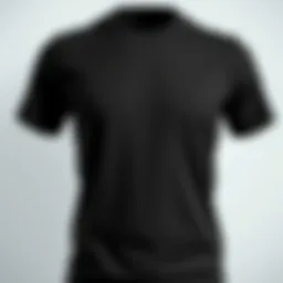 Classic black t-shirt on a minimalist background