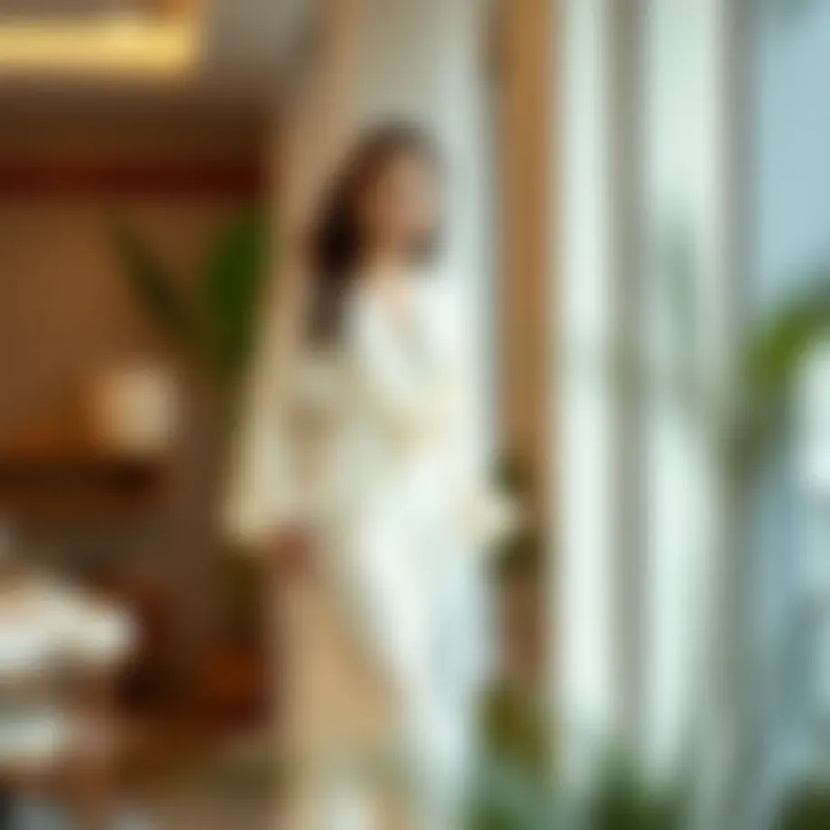 Elegant chiffon jumpsuit in a modern setting