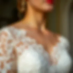 Elegant engagement dress showcasing intricate lace details