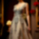 Elegant evening gown with intricate detailing