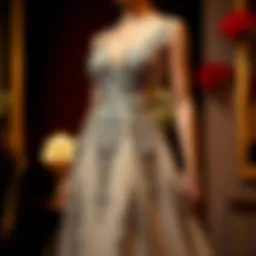 Elegant evening gown with intricate detailing