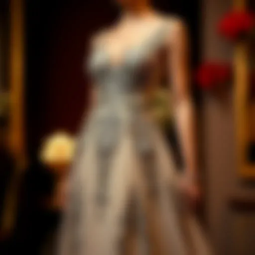 Elegant evening gown with intricate detailing