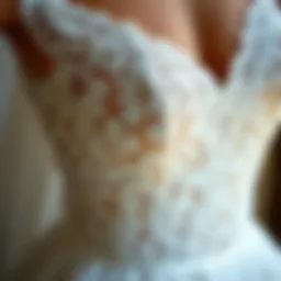Elegant wedding dress showcasing intricate lace details