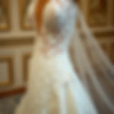 Elegant wedding gown with intricate lace details