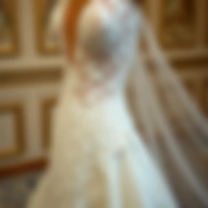 Elegant wedding gown with intricate lace details