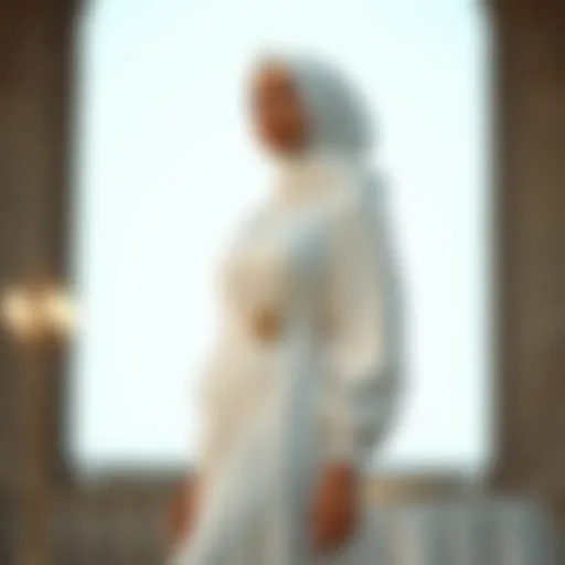 Elegant white dress for modest fashion