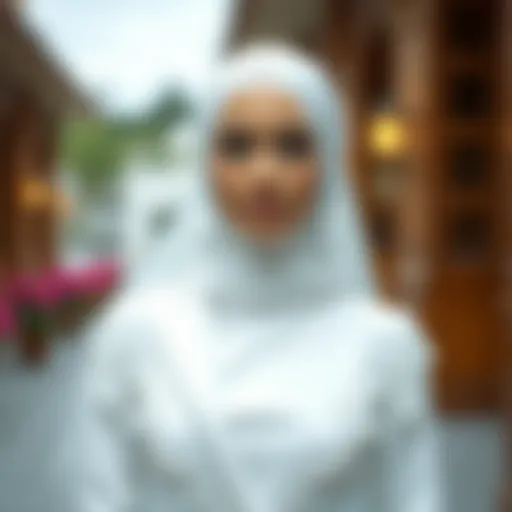 Elegant white hijab dress for a wedding ceremony