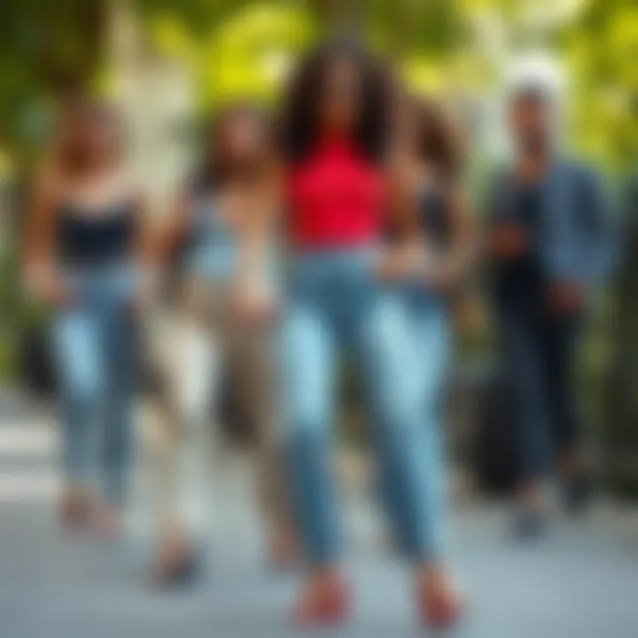 Diverse body shapes wearing trendy trousers