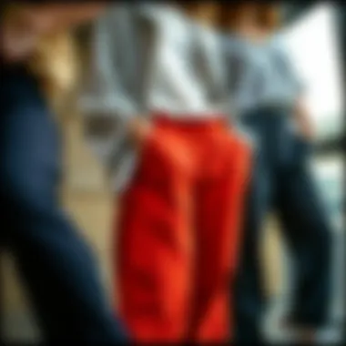 Different fabric options for boyfriend trousers