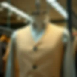 Classic buttoned vest on a mannequin highlighting its tailored fit