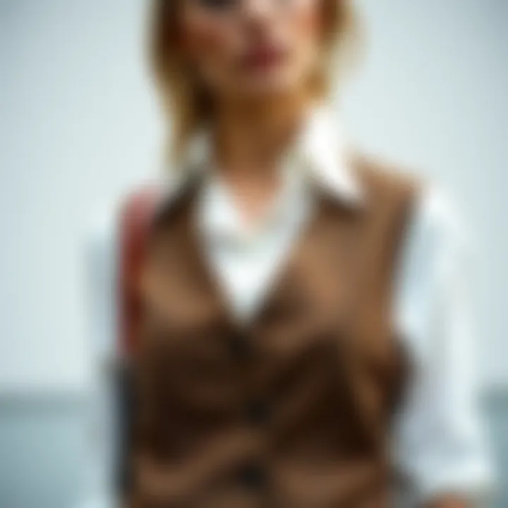 Stylish ensemble featuring a buttoned vest layered over a shirt