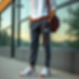 Stylish athletic bottoms paired with casual wear