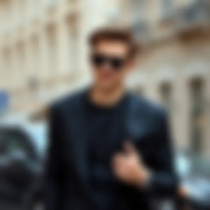 Sophisticated black t-shirt with a blazer for formal occasions