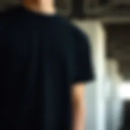 Elegant black t-shirt showcasing minimalist fashion