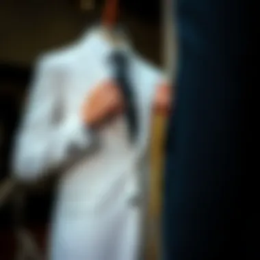 A fashionable suit fitting session demonstrating the importance of proper measurements.