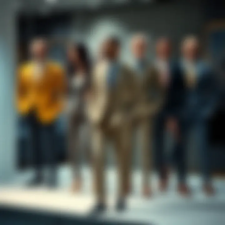 A sophisticated display of various suit styles showcasing elegance and versatility.