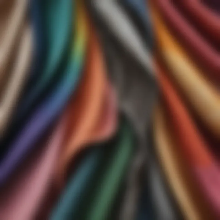 A close-up of fabric textures used in different skirt designs