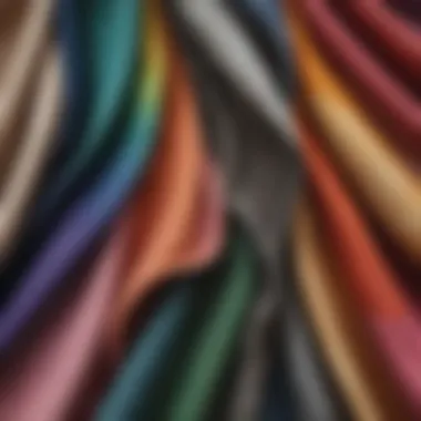 Textural Diversity of Skirt Fabrics A close-up of fabric textures used in different skirt designs