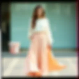 Elegant flowy skirt paired with a stylish blouse