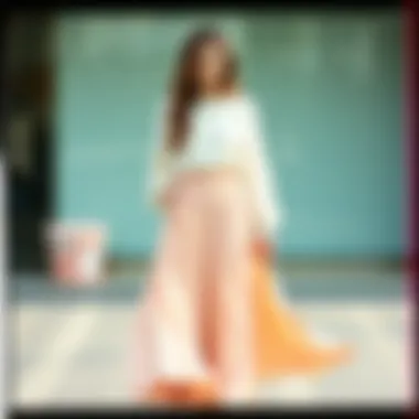 Elegant flowy skirt paired with a stylish blouse