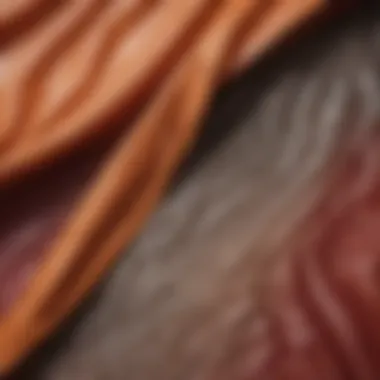 Close-up of fabric textures used in raincoats