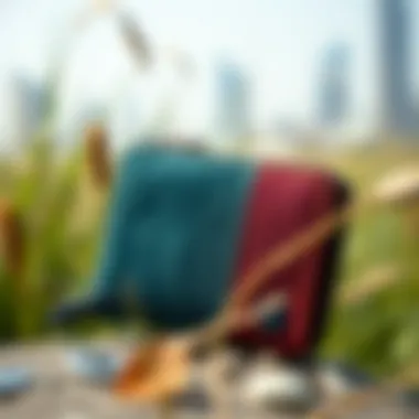 Fabric wallet in a natural setting highlighting its versatility