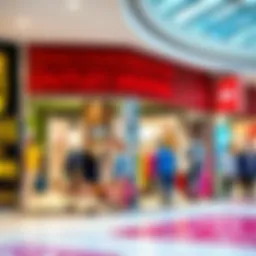 A vibrant outlet store showcasing discounted branded clothing