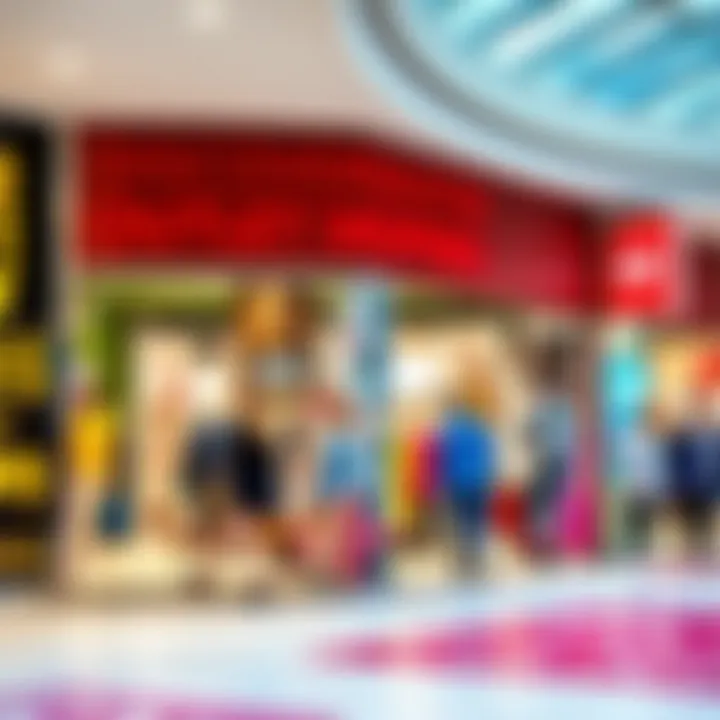 A vibrant outlet store showcasing discounted branded clothing