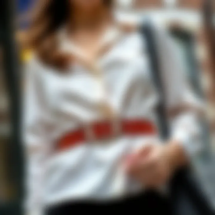 A fashionable outfit complemented by an elegant belt
