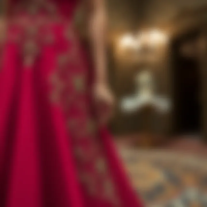 Stylish long gown with intricate details for formal events