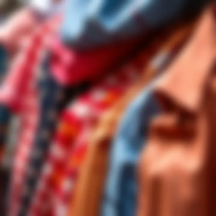 A vibrant array of fabrics showcasing trendy shirt styles