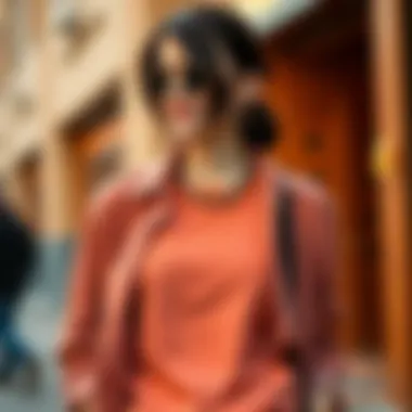 Elegant layered outfit featuring a shirt and a casual t-shirt