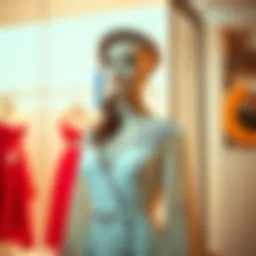 Elegant graduation dress on a mannequin