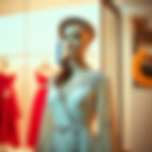 Elegant graduation dress on a mannequin