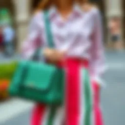 Stylish green handbag paired with a chic outfit