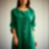 Elegant green tunic showcasing minimalist design