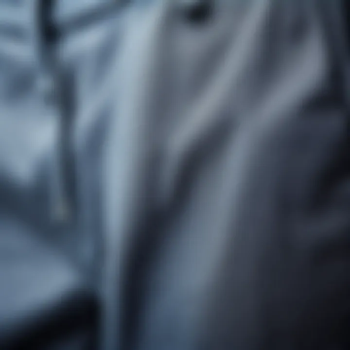 Detailed Fabric Texture of Grey Fitted Pants Close-up of the fabric texture of grey fitted pants