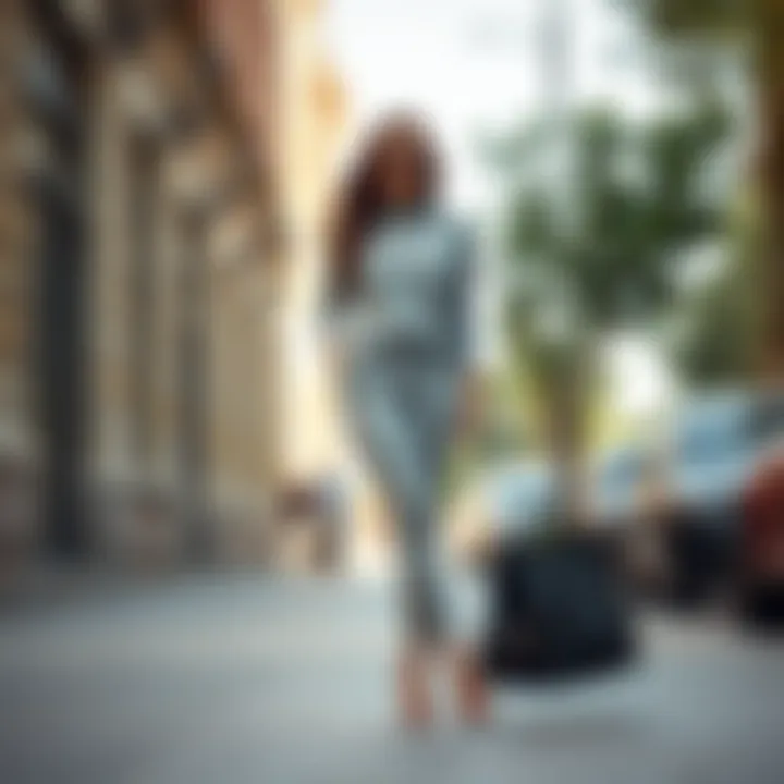 Trendy Outfit Ideas with Grey Fitted Pants Fashionable outfit combination featuring grey fitted pants