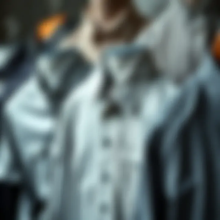 A collection of gray shirts showcasing various styles and fabric textures