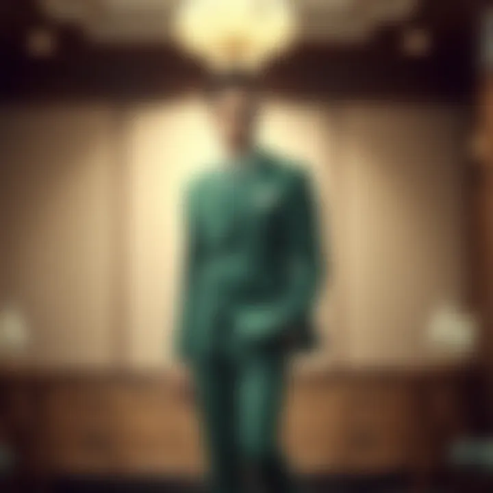 Elegant Haki Green Suit in a Formal Setting