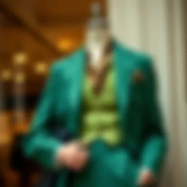 Stylish Haki Green Suit Displayed on a Model