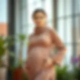 Elegant maternity outfit combining comfort and style