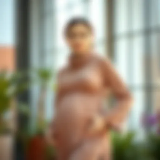 Elegant maternity outfit combining comfort and style