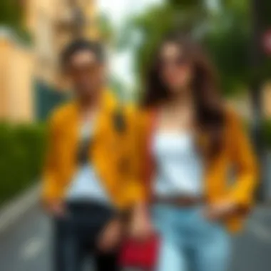 Chic mustard jacket paired with casual outfit