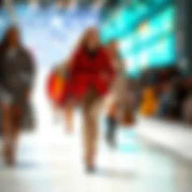 Fashion runway featuring iconic Italian fashion brands