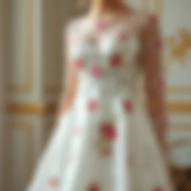 Floral Embroidered Bridal Gown Bridal gown adorned with floral embroidery, blending old and new styles